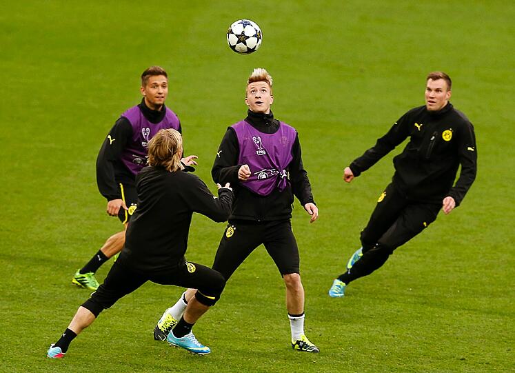 Nach der PK haben auch die Spieler des BVB ihr letzes Training vor dem großen Finale absolviert. Die Bilder