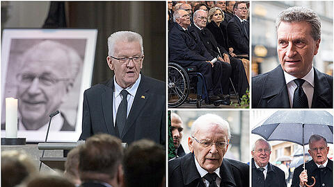 Am Mittwoch haben Politiker und Weggefährten in Stuttgart Abschied von Lothar Späth genommen. Die Bilder der Trauerfeier.