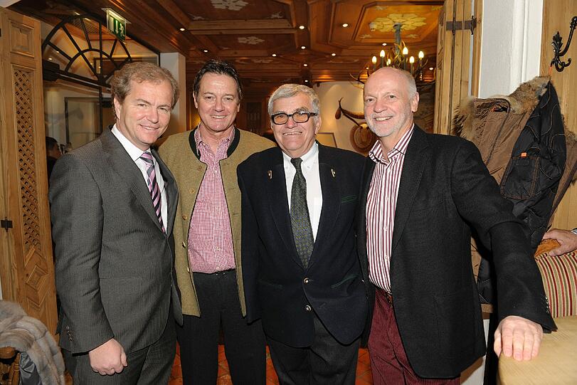 Johannes Mitterer (Direktor Hotel zur Tenne), Suppenkönig Bernhard Zamek, Fritz Monitzer und Reinhard Böker (Franz-Beckenbauer-Stiftung)