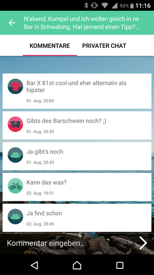 Hoomn: Die Smartphone-App will schwarzes Brett und Chat für ganz München sein.