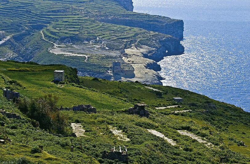 Diese 20 Meter hohe, spektakuläre Felsformation, das Azure Window, ist eine der Hauptattraktionen Gozos.