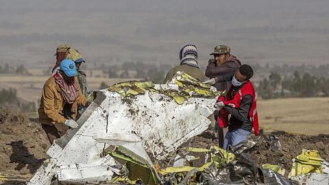Absturzstelle einer Boeing 737 Max der Ethiopian Airlines.