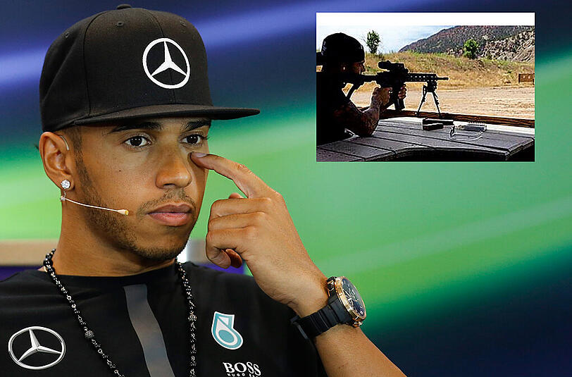 Formel-1-Star Lewis Hamilton musste sein Maschinengewehr-Video wieder aus dem Netz nehmen.