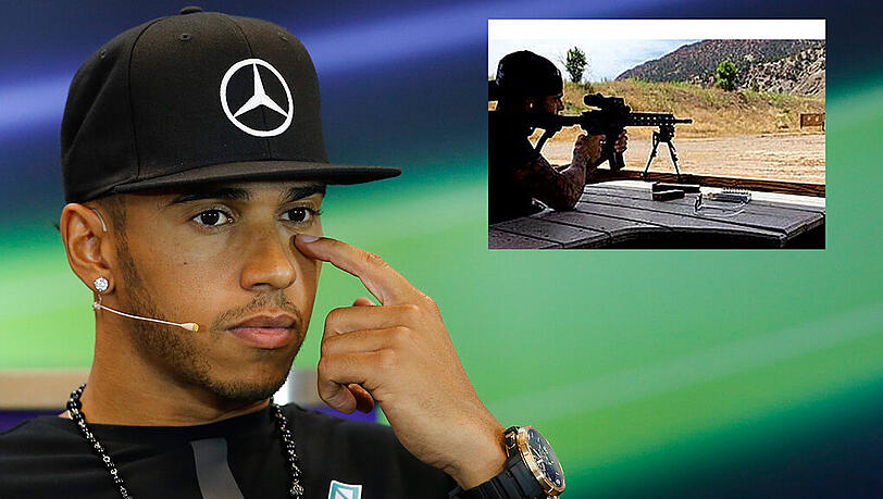 Formel-1-Star Lewis Hamilton musste sein Maschinengewehr-Video wieder aus dem Netz nehmen. Formel-1-Star Lewis Hamilton musste sein Maschinengewehr-Video wieder aus dem Netz nehmen.