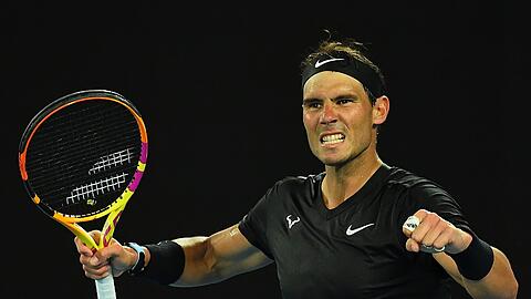 Steht in Melbourne im Endspiel: Rafael Nadal reagiert nach seinem Sieg im Halbfinale.