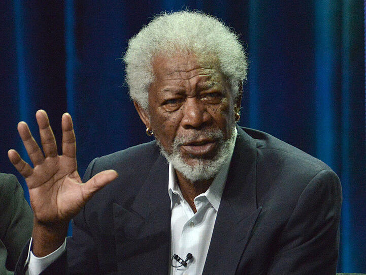 Morgan Freeman während einer Rede im Beverly Hilton Hotel in Kalifornien