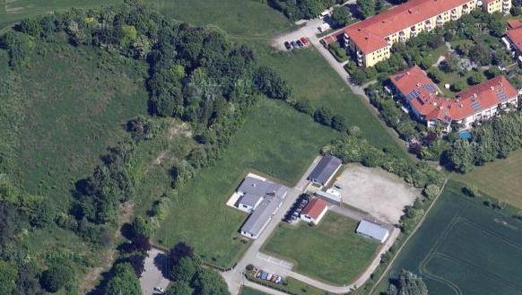 Das Grundstück an der Stegmühlstraße aus der Luft gesehen. Das Grundstück an der Stegmühlstraße aus der Luft gesehen.
