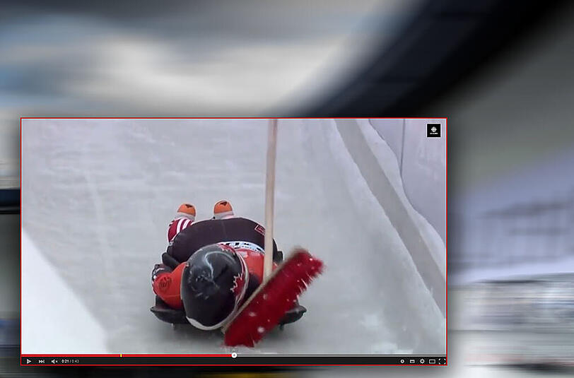Die Kanadierin Jane Channell hatte bei ihrem Weltcup-Lauf in Igls Glück im Unglück.