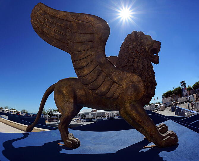 Der gefl&uuml;gelte Goldene L&ouml;we, Symbol des Internationalen Filmfestspiele von Venedig.