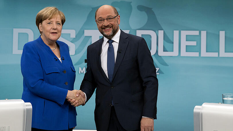 Lieferten sich ein sauberes Duell: Angela Merkel und Martin Schulz