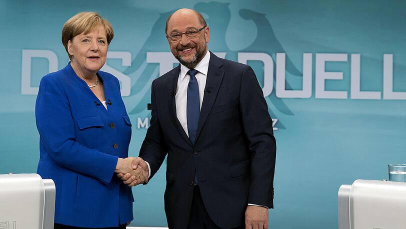Lieferten sich ein sauberes Duell: Angela Merkel und Martin Schulz Lieferten sich ein sauberes Duell: Angela Merkel und Martin Schulz