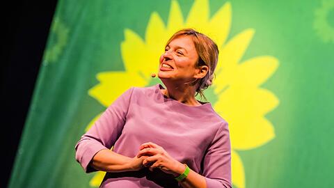 Katharina Schulze im Baby-Glück.