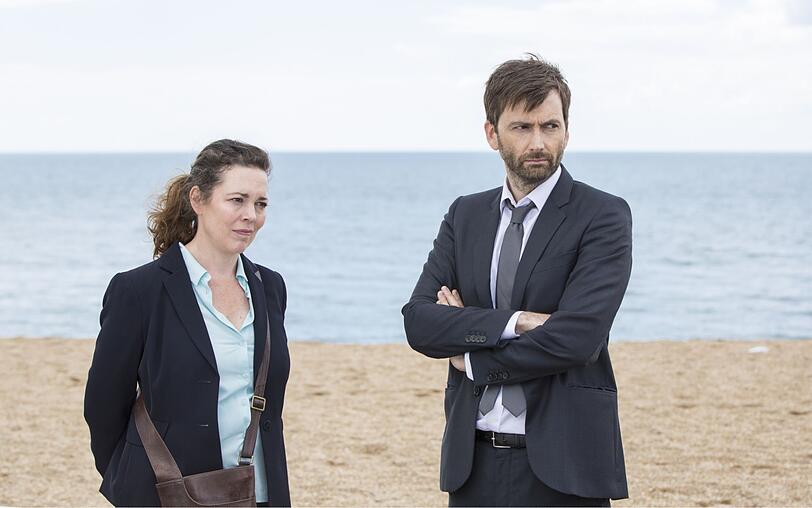 Der große Durchbruch gelang Olivia Colman an der Seite von David Tennant (rechts) in der Krimiserie "Broadchurch". Der große Durchbruch gelang Olivia Colman an der Seite von David Tennant (rechts) in der Krimiserie "Broadchurch".