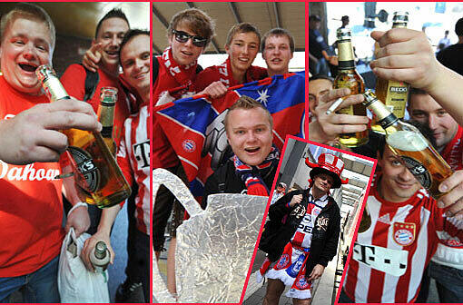 Hier feiern die Bayern-Fans unsere Stadt in den Ausnahmezustand! Die Bilder aus der Fußball-Stadt zum Durchklicken!