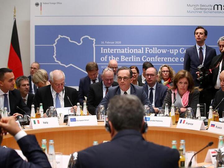 Außenminister Heiko Maas auf dem Libyen-Treffen während der Münchner Sicherheitskonferenz.
