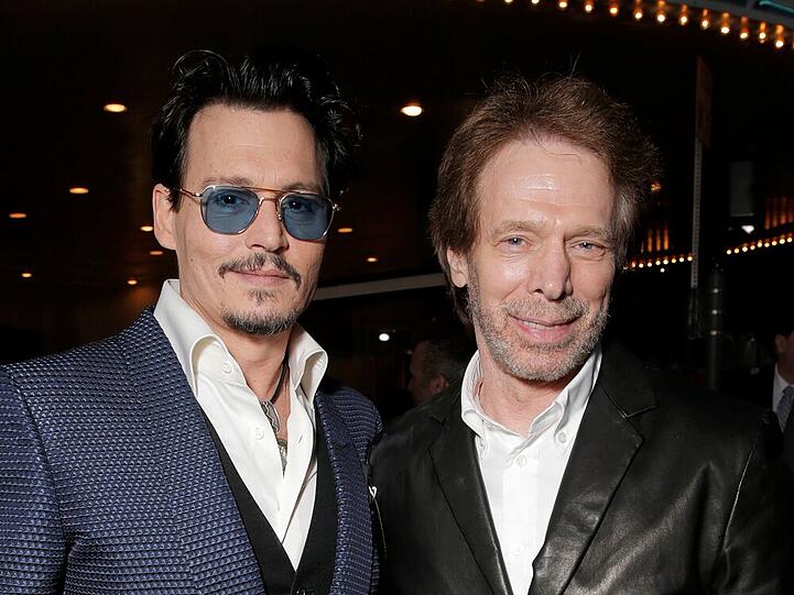 Jerry Bruckheimer (r.) mit seinem Lieblingsschauspieler Johnny Depp