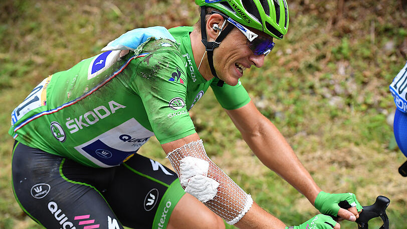 Marcel Kittel gibt nach seinem Sturz bei der 17. Etappe der Tour de France auf. Foto: David Stockman