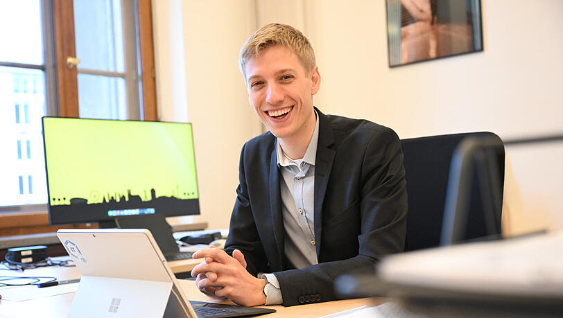 Dominik Krause in seinem Bürgermeisterbüro. Dominik Krause in seinem Bürgermeisterbüro.