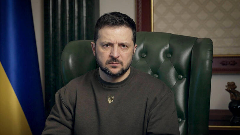 Der ukrainische Präsident Wolodymyr Selenskyj während einer Videobotschaft. (Archivbild)