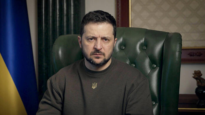 Der ukrainische Präsident Wolodymyr Selenskyj während einer Videobotschaft. (Archivbild)