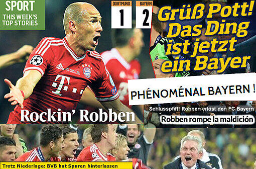 Sehen Sie die internationalen Pressestimmen zum Champions League Sieg der Bayern in der Bilderstrecke.