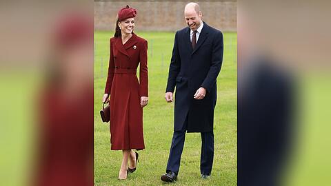 Prinzessin Kate zeigt sich bei Terminen - hier mit Prinz William - h&auml;ufig in M&auml;nteln in A-Linie.