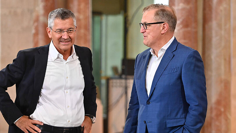Bayern-CEO Jan-Christian Dreesen (rechts) und Präsident Herbert Hainer. Bayern-CEO Jan-Christian Dreesen (rechts) und Präsident Herbert Hainer.