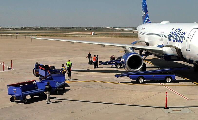 Die JetBlue-Maschine nach der unplanmäßigen Landung in Amarillo.
