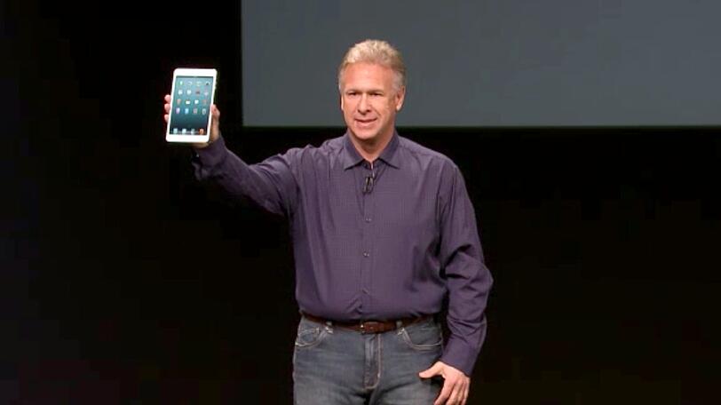 Das iPad
mini bekommt einen Bildschirm mit einer Diagonale von 7,9 Zoll (rund
20 cm), wie Apple-Marketingchef Phil Schiller am Dienstag im
kalifornischen San Jose ankündigte.