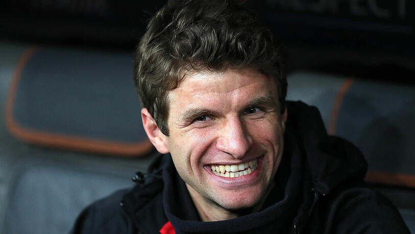 Hat auch als Bankdrücker gut lachen: Thomas Müller Hat auch als Bankdrücker gut lachen: Thomas Müller