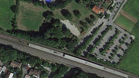 Der S-Bahnhof Gronsdorf aus der Vogelperspektive.
