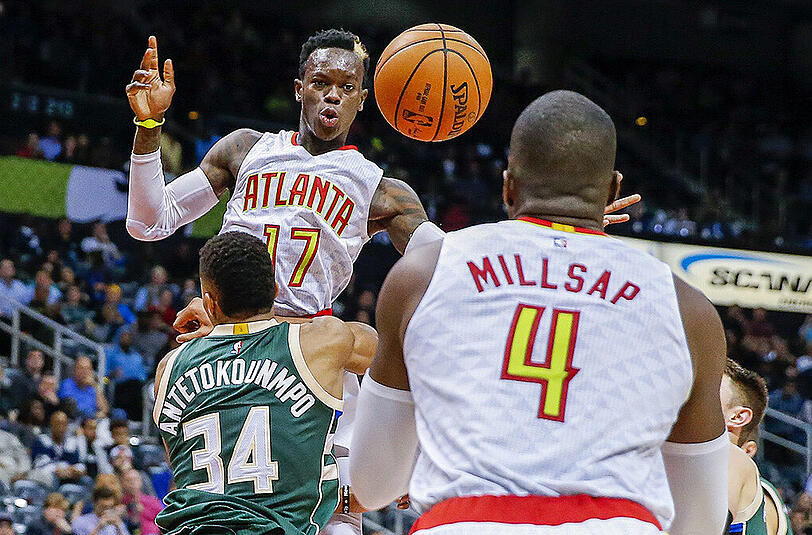 Dennis Schröder (l.) und seine Atlanta Hawks befinden sich derzeit in absoluter Topform.