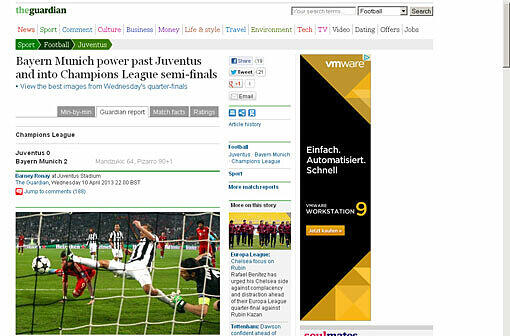 &bdquo;The Guardian&ldquo; aus England schreibt über die &bdquo;Bayern Munich power&ldquo;