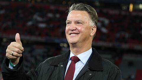 Beste Laune: Louis van Gaal am Dienstagabend beim Champions-League-Spiel in der Allianz Arena.