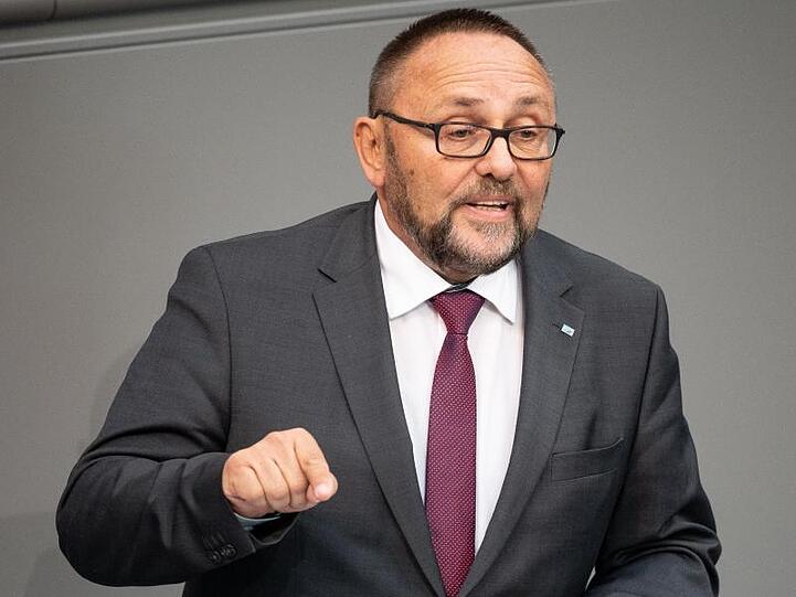Der AfD-Politiker Frank Magnitz Ende September bei einer Rede im Bundestag.