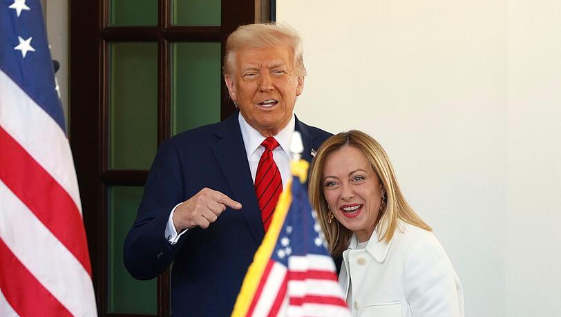 US-Präsident Trump und Italiens Ministerpräsidentin Meloni präsentierten sich am Donnerstag als ziemlich beste Freunde.