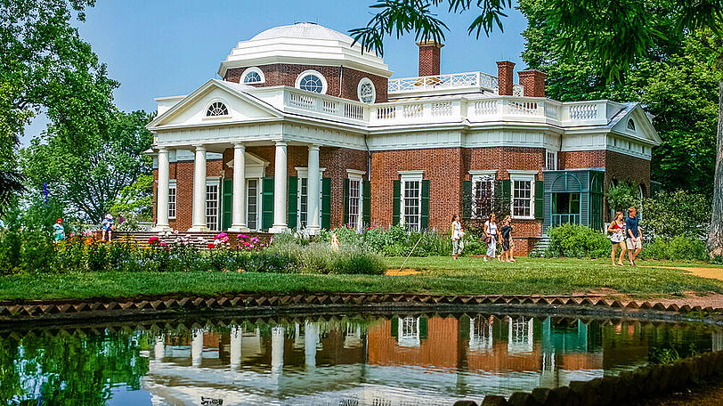 Thomas Jeffersons Landgut "Monticello" zählt seit 1987 zum Weltkulturerbe der UNESCO.