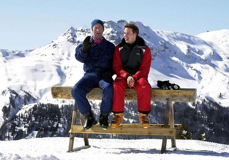 Prinz Charles und Prinz William 2004 in der Schweiz