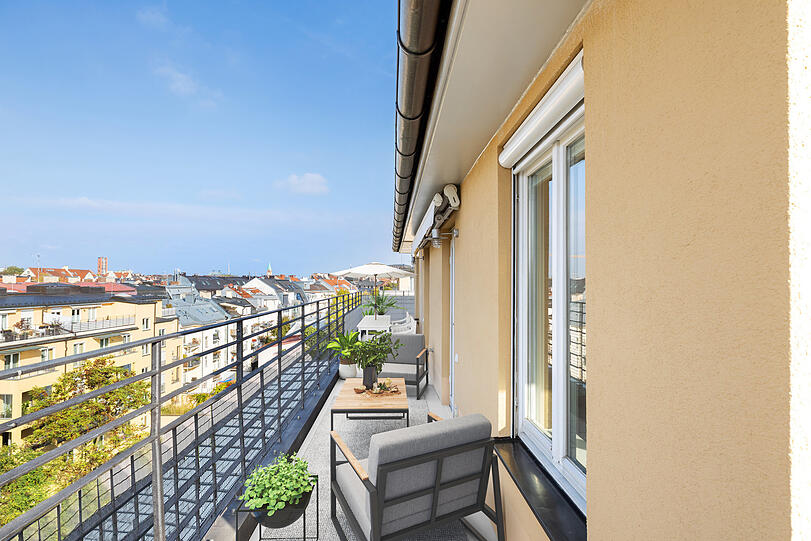 Über Münchens Dächern: Die Terrasse vom Penthouse.