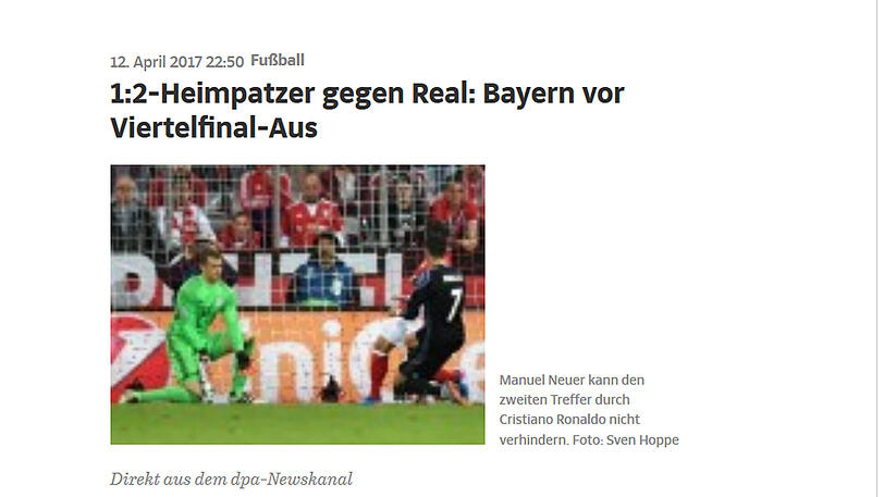 Auch die Kollegen von sueddeutsche.de sehen kaum noch Chancen für die Bayern auf ein Weiterkommen.