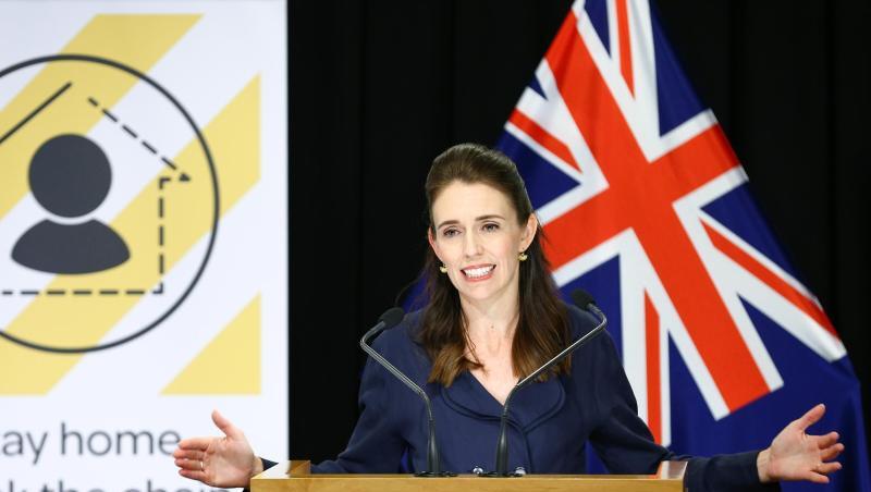 Jacinda Ardern, Premierministerin von Neuseeland, bei eienr Pressekonferenz zum Stand der Corona-Krise. Jacinda Ardern, Premierministerin von Neuseeland, bei eienr Pressekonferenz zum Stand der Corona-Krise.
