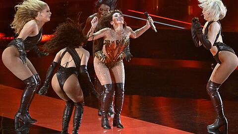 Sarah Engels bei ihrem Auftritt au&szlig;er Konkurrenz beim ESC-Halbfinale.