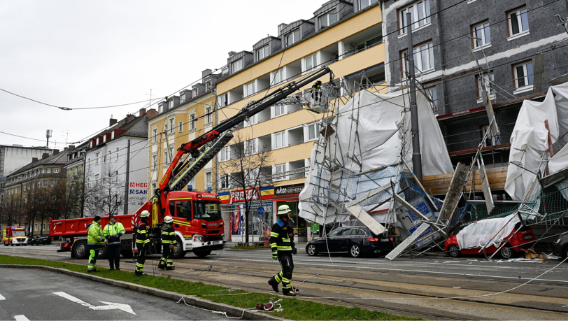 In Giesing ist am Samstagmittag ein Baugerüst eingestürzt.