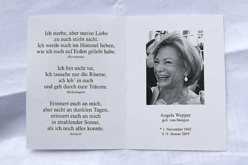 Angela Wepper verstarb am 11. Januar an einer Hirnblutung.