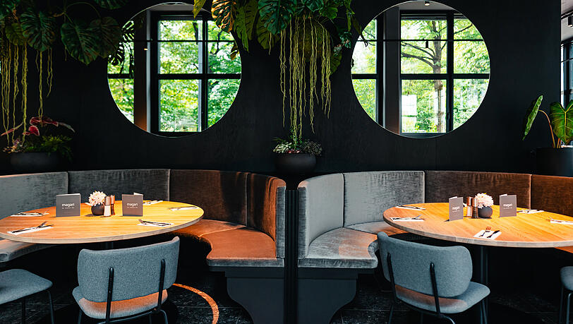 Blick ins Magari, das neue Restaurant im Werksviertel. Blick ins Magari, das neue Restaurant im Werksviertel.