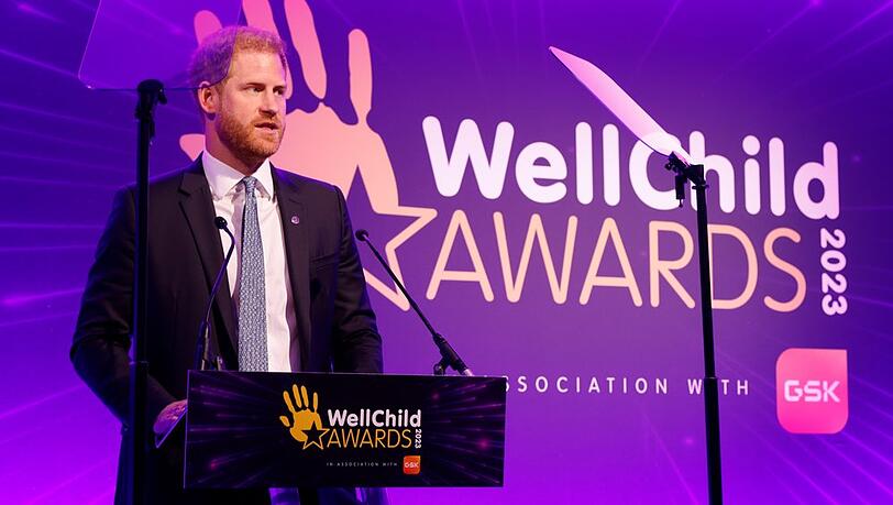Prinz Harry bei den WellChild Awards 2023.