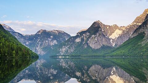 Hier fährt am Montag kein Schiff: Der Königssee.