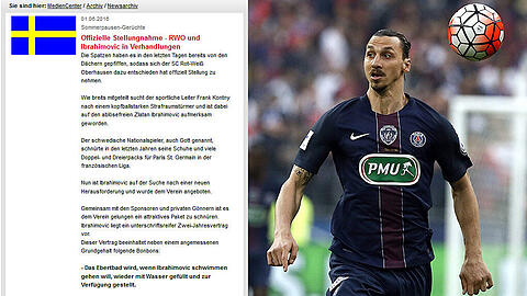 Diese News von Rot-Weiß Oberhausen zu Zlatan Ibrahimovic sorgt im Netz für großes Aufsehen.