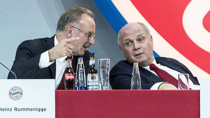 Führungsduo des FC Bayern: Vorstandsboss Karl-Heinz Rummenigge (li.) und Präsident Uli Hoeneß. Führungsduo des FC Bayern: Vorstandsboss Karl-Heinz Rummenigge (li.) und Präsident Uli Hoeneß.