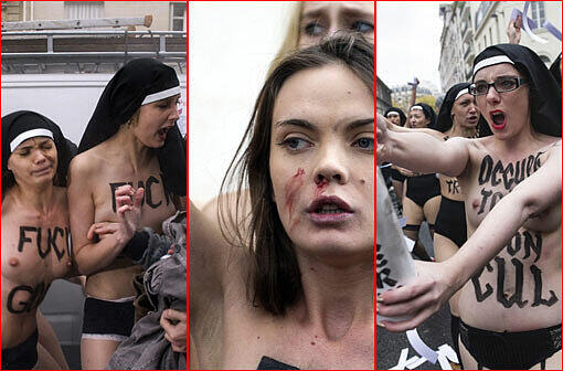 Sexy Protest der feministischen Gruppe Femen: Mitglieder der Aktivistinnen haben versucht in das ukrainische Parlament in Kiew einzubrechen. Hier die Bilder aus Kiew und von weiteren Protest-Aktionen der Frauen.